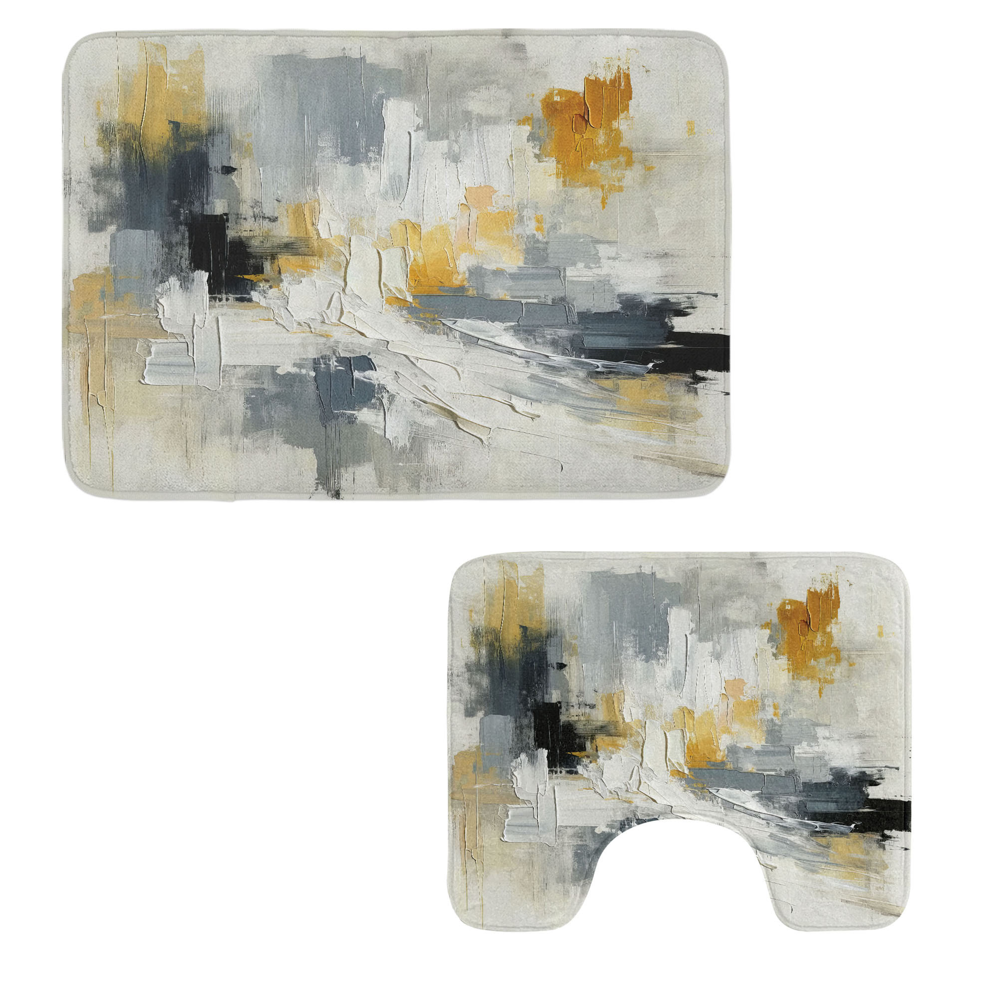 East Urban Home White Bathroom Rug Set 2 Pieces Rectangle & Contour ...
