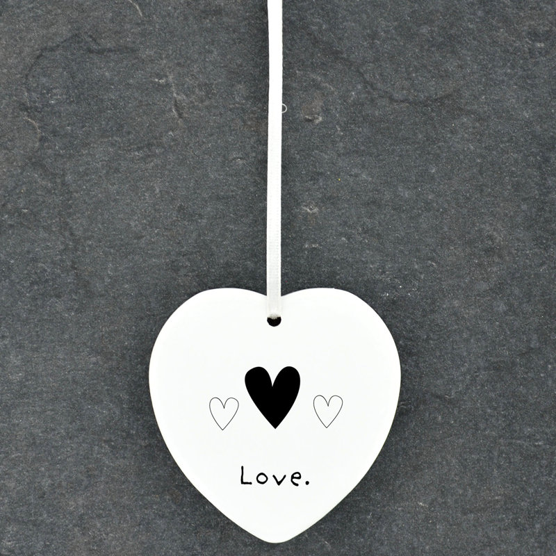 Love Heart Shaped Ceramic Ornament