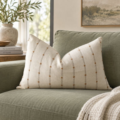 Housse de coussin lombaire en coton thaïlandais crème tissée à la main, accessoire décoratif