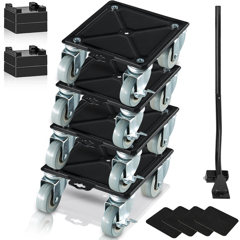1000 lb Chariot à capacité, Noir, H 3 po x l 6 po x P 6 po