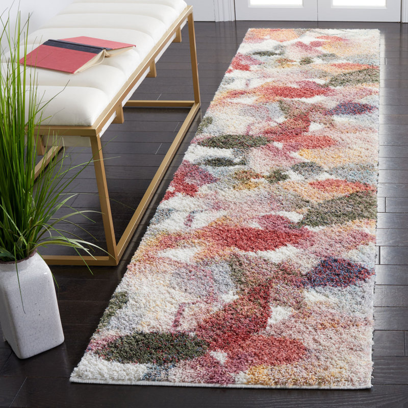 Tapis abstrait Aratrika Performance, Tapis de couloir 2 pi 3 po x 9 pi