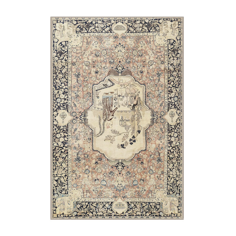 Tapis traditionnel rouge / brun / noir, Rectangle 4 pi x 6 pi