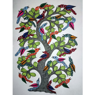Gazouillis d'oiseaux | Marqueurs et marqueurs à alcool sur papier | Par Ruchi
