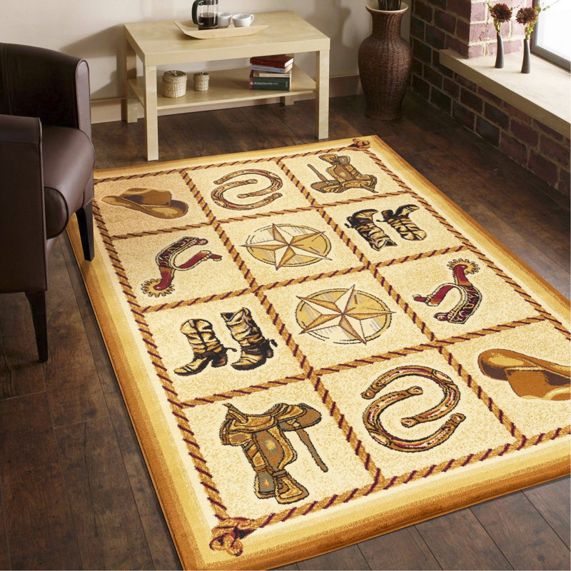 Beige Southwest Area Rug, Runner 2'7" x 7'3"