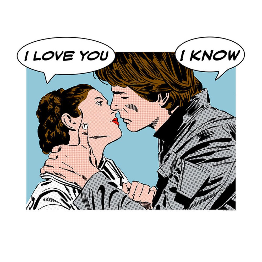 Poster Star Wars-Comicbuch Zitat Leia Han