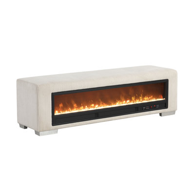 Lystra Bench With Electric Display Fireplace