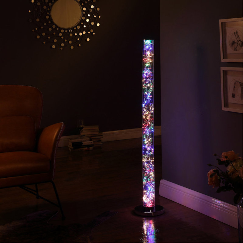 49-Inch Exposed Multi-Coloured Rope LED Namiri Column Floor Lamp W/ Wireless Remote Control