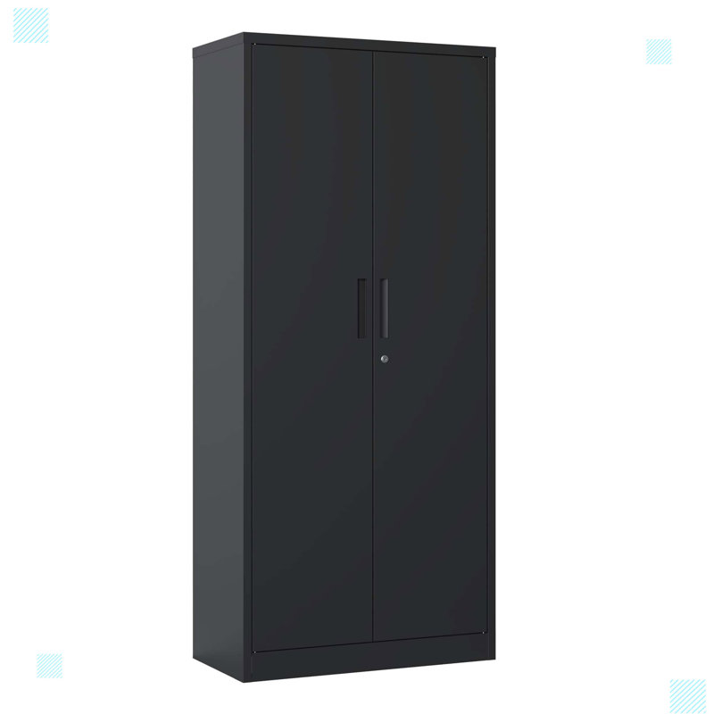 Faroug Tall Cabinets for Garage Storage Systems Lockable File Cabinet for Home Office, Black