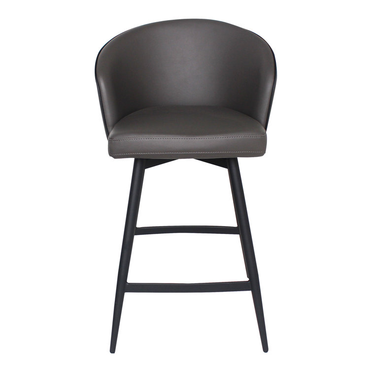 Azelio Swivel Upholstered Counter Stool with Metal Frame