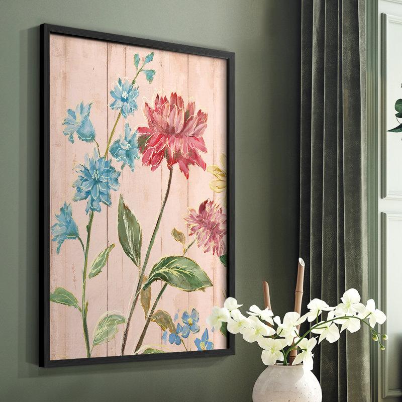 «Wildflower Flutter I», reproduction encadrée - bois massif, Noir, H 20 po x l 16 po