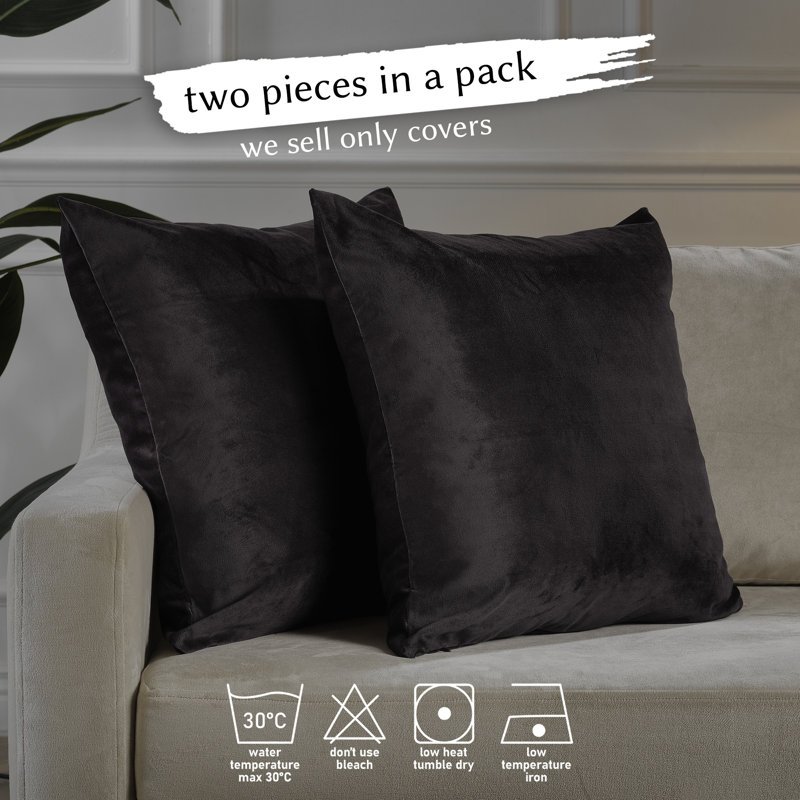 Housse de coussin en velours mat, 14 po x 14 po, 27 chocolat noir