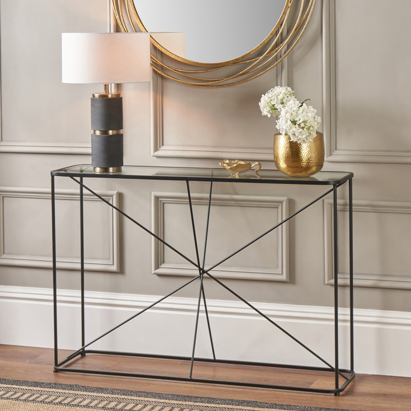 Butoves 120cm Glass Top Console Table