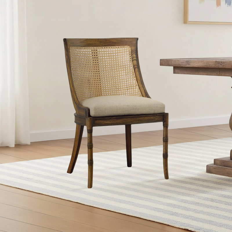 Melrose Linen Side Chair in Beige/Ivory