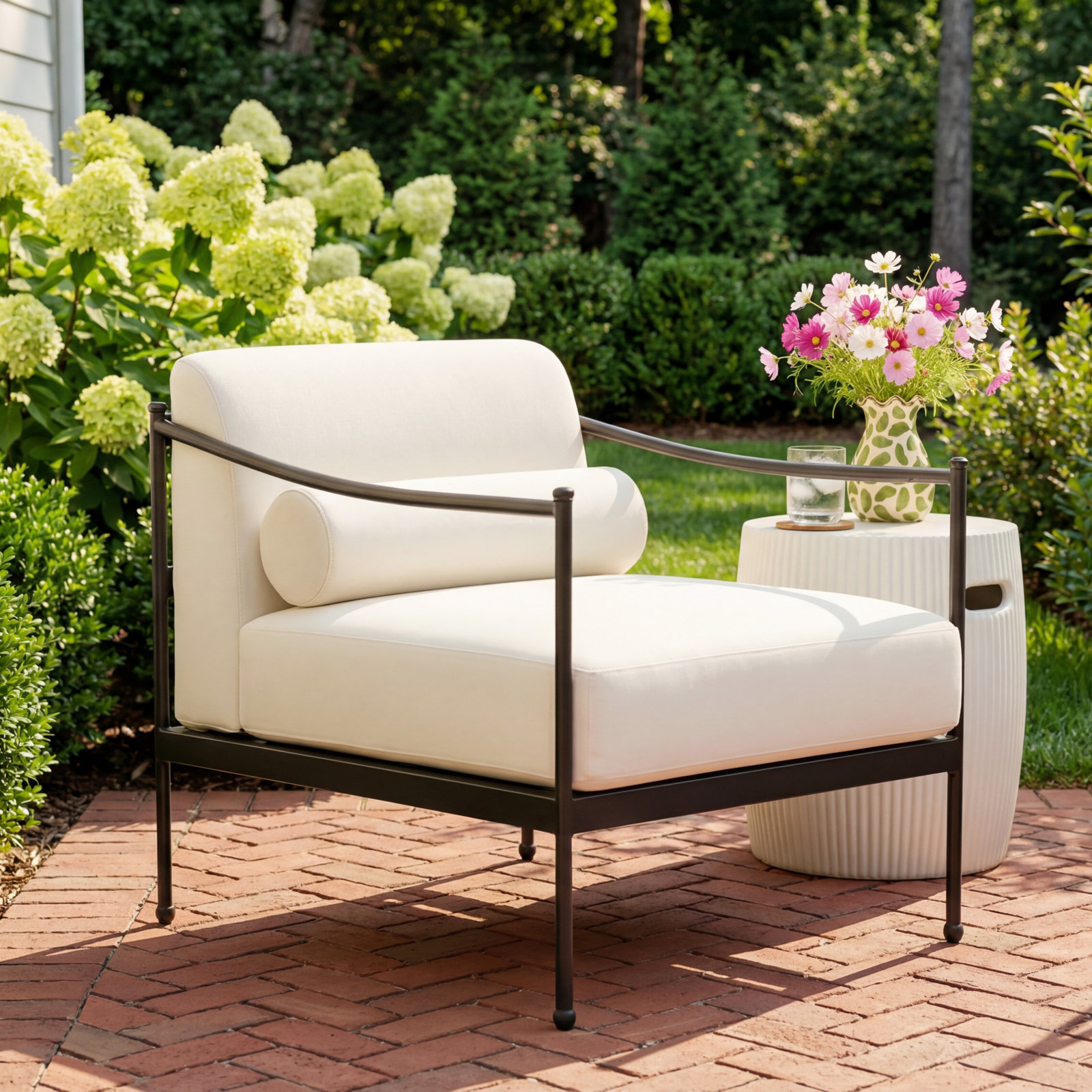 Granger Patio Lounge Chair, Cream