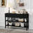 51.18" Console Table With 3 Drawers And Open Storage Shelf-1572181419
