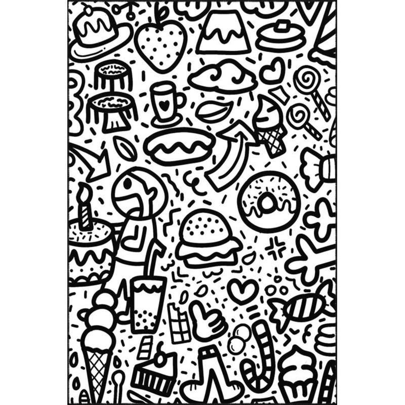 Tapis noir lavable à motifs géométriques à motifs géométriques, Sous-tapis rectangulaire 2 pi 6 po x 4 pi 11 po