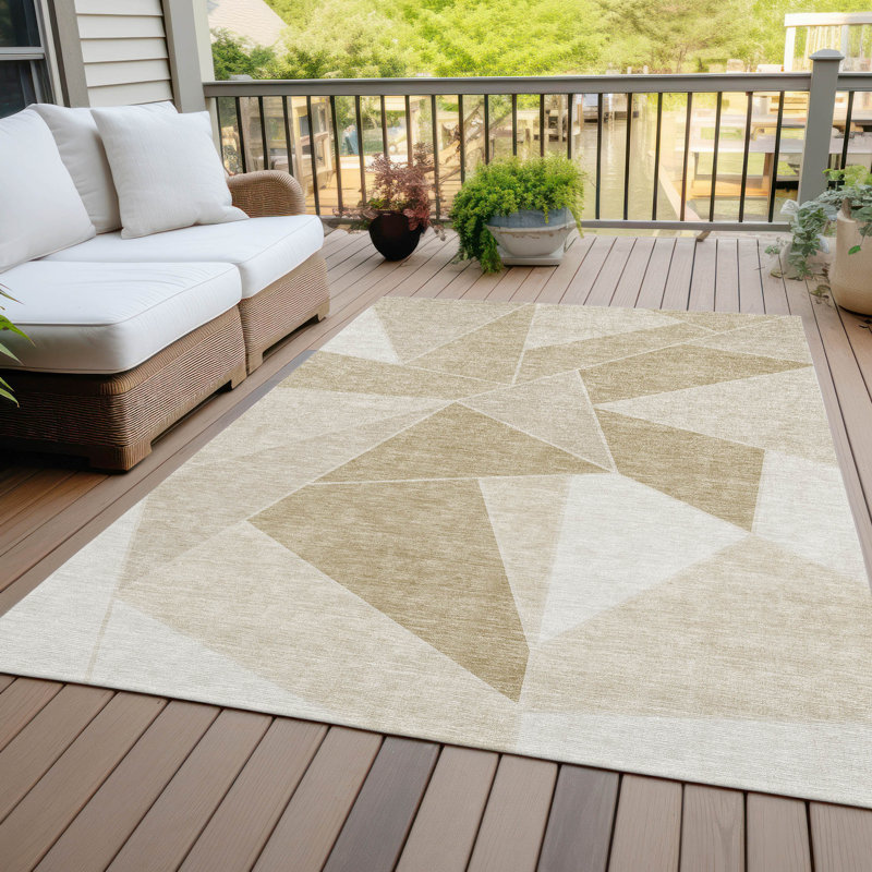Geometric Indoor / Outdoor Rug, Rectangle 8' x 10'