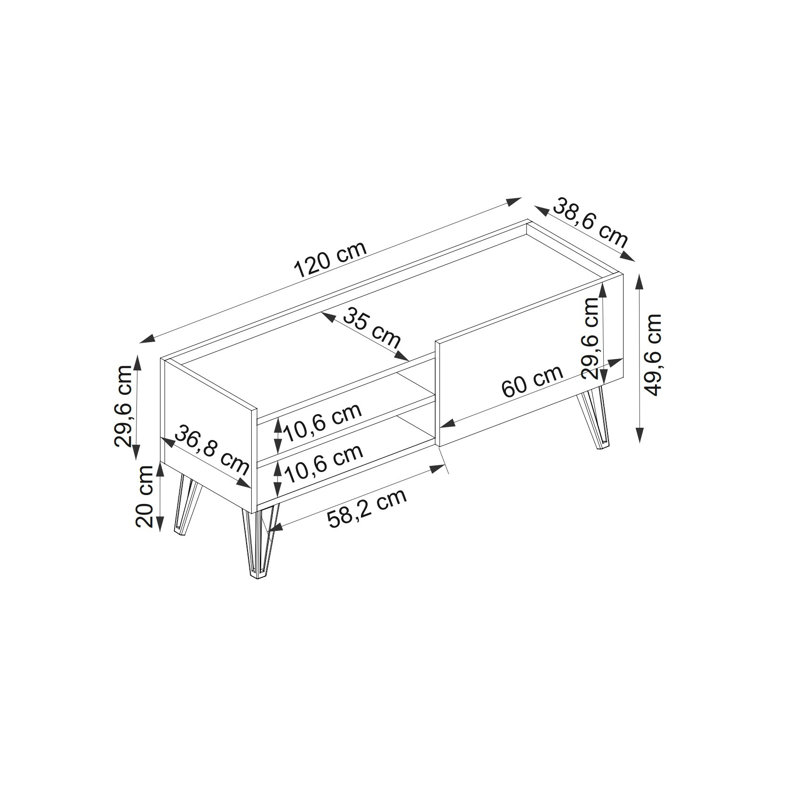 Keikei Unfinished TV Stand for TVs up to 60"