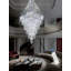 Lustre carré à 6 niveaux en forme de goutte d'eau, 122 cm de diamètre x 305 cm de hauteur, DEL à intensité variable 3000K-6000K