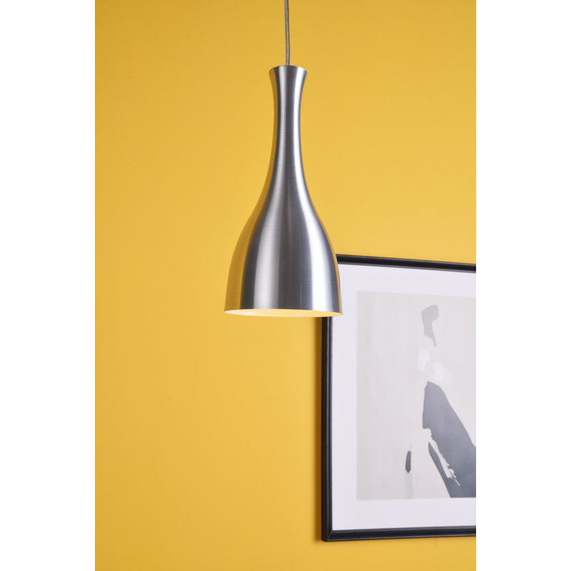Luminaire suspendu conique à 1 lumière Lavigne, Nickel bruni