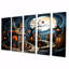 «Playful Fantasy Town Magical Full Moon - Landscape», art mural 5 pièces-4833052