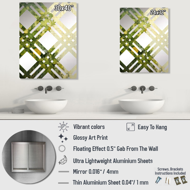 Miroir mural Rubright - Abstract Botanicals MIR136000, 32 po x 24 po