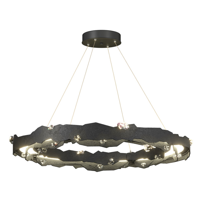 Trove Wagon Wheel LED Chandelier, Black