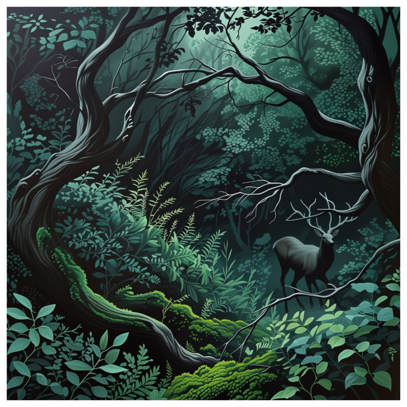 Housses de couette forêt dense avec cerf, Lit simple