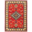 Tapis décoratif en laine rouge de conception unique 6 pi 4 po X 8 pi 10 po noué à la main New Age