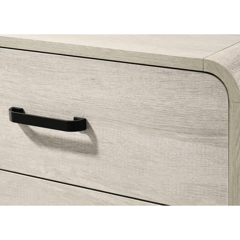 Table de chevet blanche à deux tiroirs Mid-Century