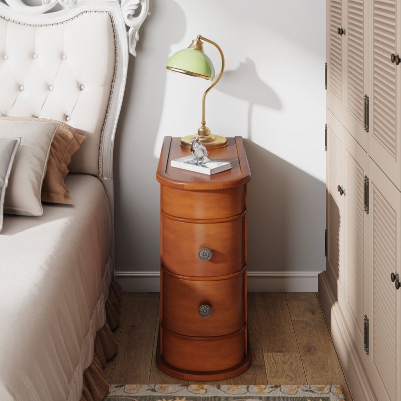 Solid Wood 2 - Drawer End Table, Brown