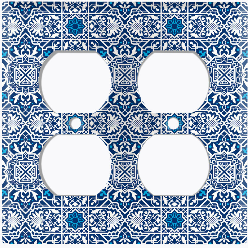 Patterned 2 - Gang Toggle Light Switch Standard Wall Plate