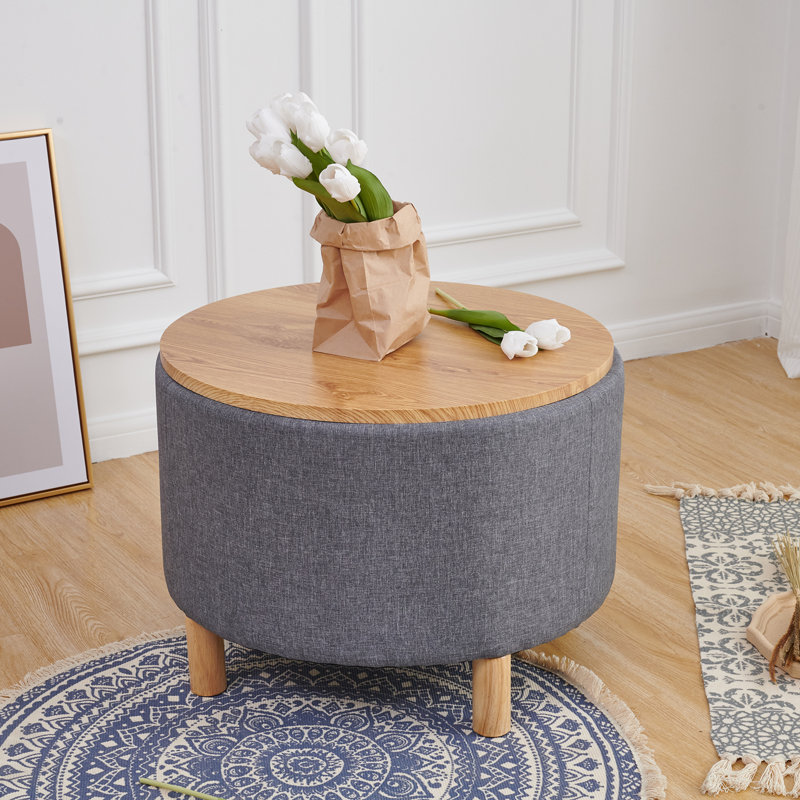 Sauget Solid Wood Single Coffee Table, Gray