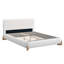 Lit rembourré Elegant Boucle, centre de chambre luxueux et confortable, grand lit, blanc