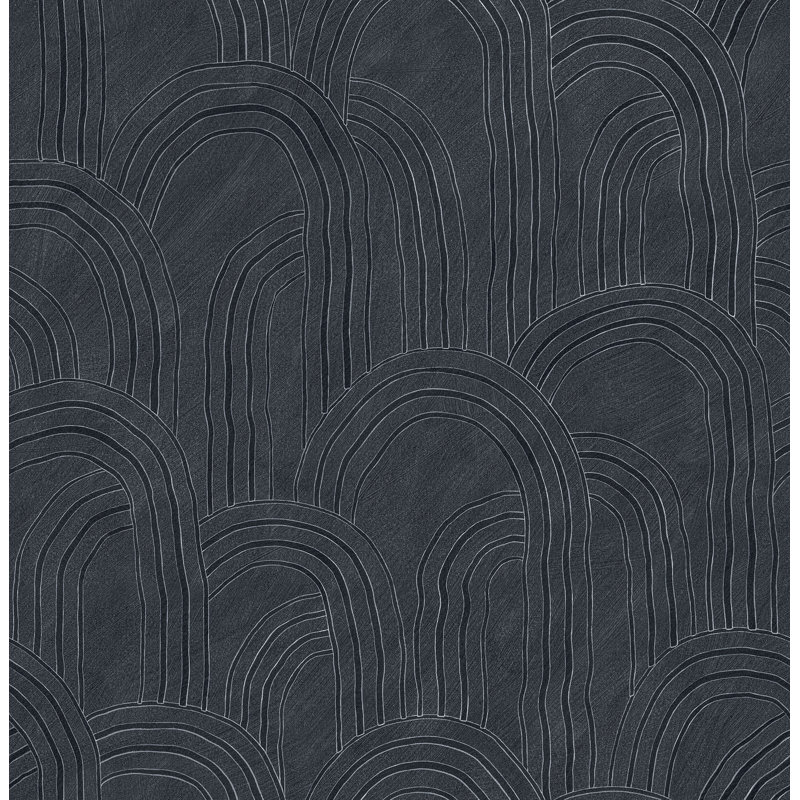 Rippled Arches Wallpaper, Blue