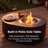 Sunjoy 38" Extra-Tall Oval Smokeless Fire Pit with Removable Ash Pan, PVC Cover & Fire Poker, Portable Wood-Burning Outdoor Fireplace & Patio Side Table