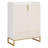 29.52 Inches White & Gold Shoe Cabinet With Doors, 5 Tiers Shoe Storage Organizer, Cabinet-1160329871