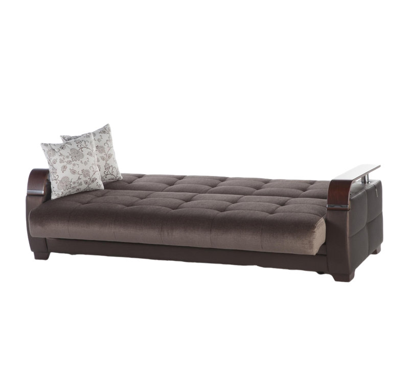 Canapé naturel brun Colins, Polyester 100 % gris foncé