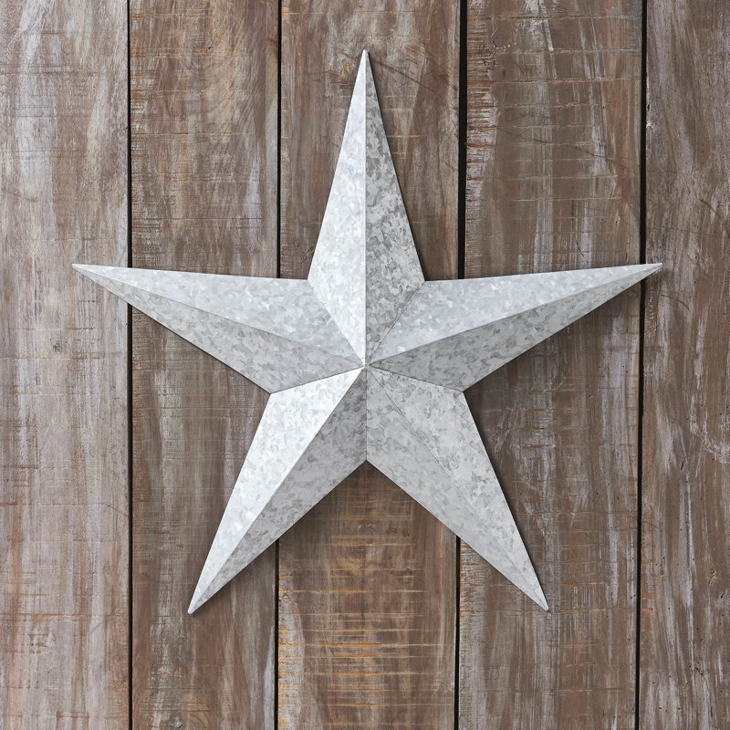  Décoration murale festive en métal étoile, H 24 po x l 24 po x P 2,5 po, Gris
