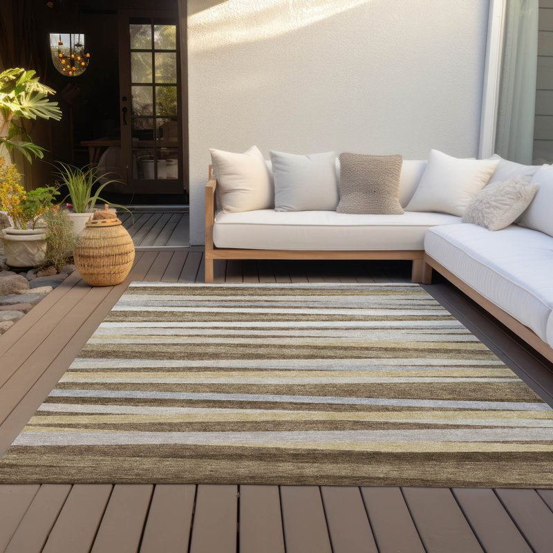 Tapis d'intérieur / extérieur lavable brun Liora , 10 pi x 14 pi