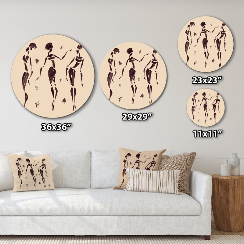Danseurs abstraits bruns - peinture sans cadre