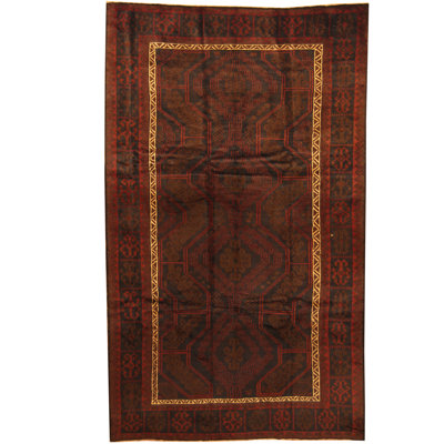 Tapis brun / ivoire en laine noué à la main Hartstein
