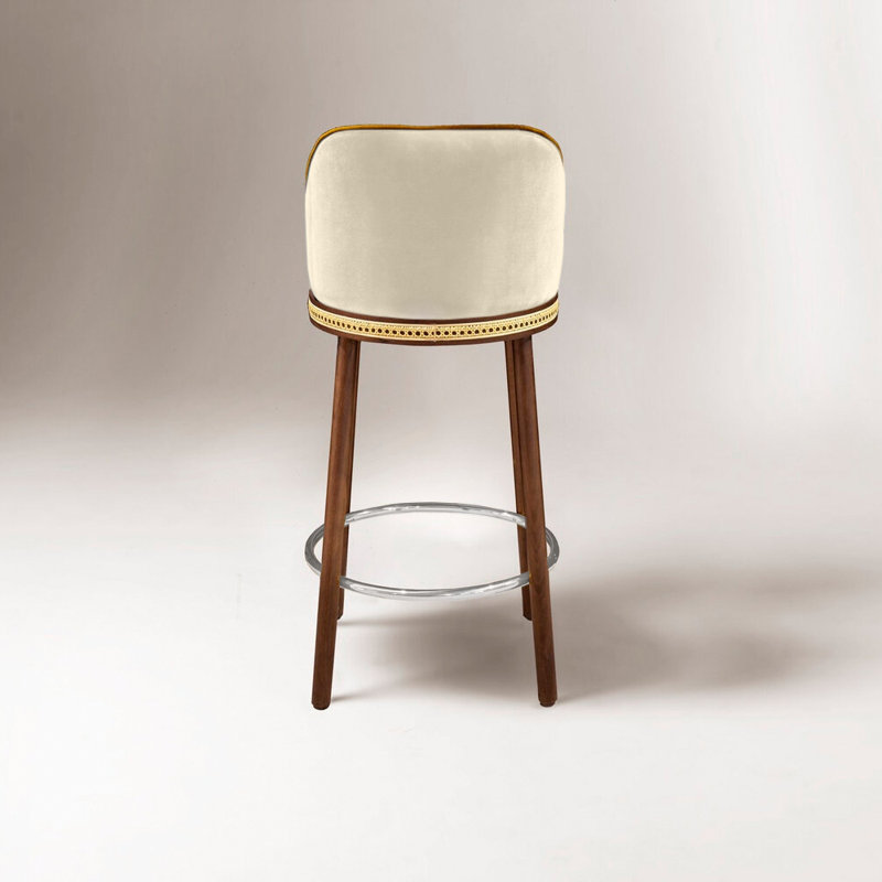 Alma Counter & Bar Stool, Nuage, Polished Nickel, Bar Stool (30" Seat Height)