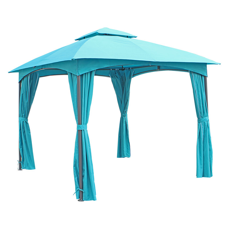 10 Ft. W x 10 Ft. D Metal Patio Gazebo, Aqua Blue