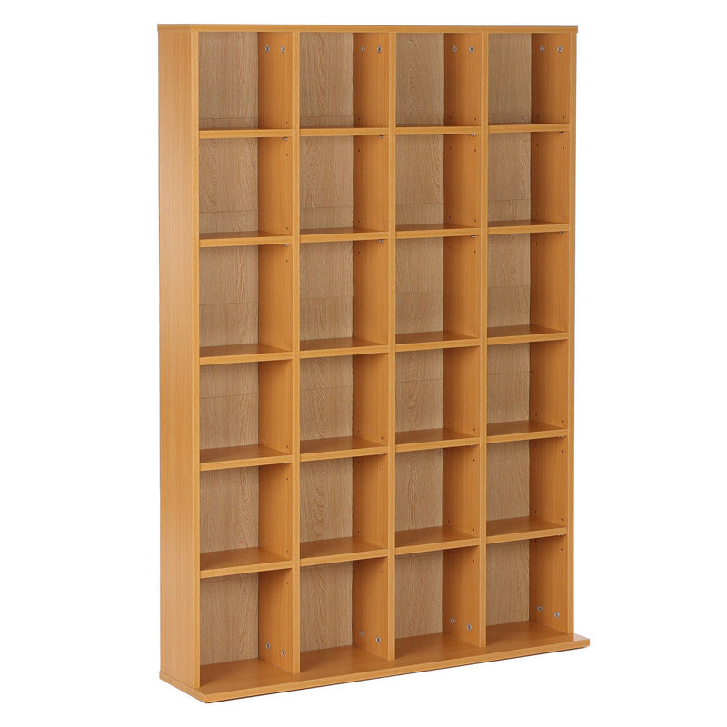 Claudio Tall 456 CD/ 336 DVD Storage Unit 89 x 130.5 cm Beech Wood Finish