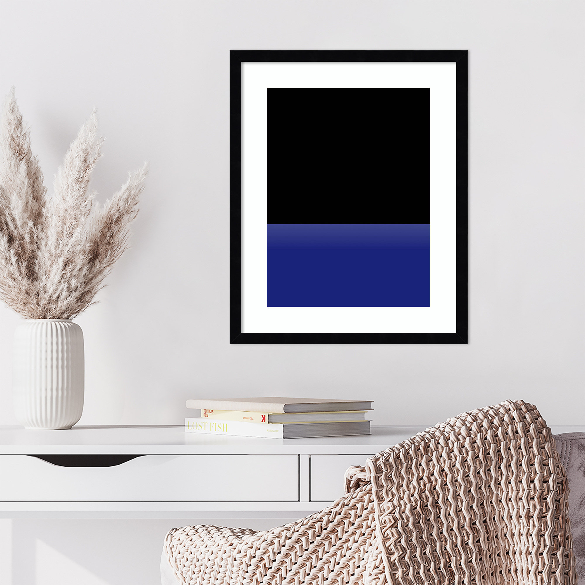 Sea by Alex Caminker Wood Framed Wall Art Print, 21" H x 17" W, Black 