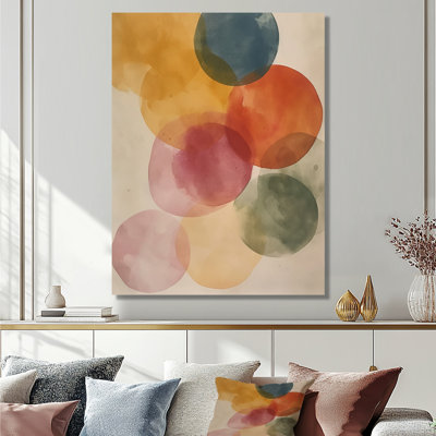 Aquarelle de cercles ascendants, reproduction d'art abstrait