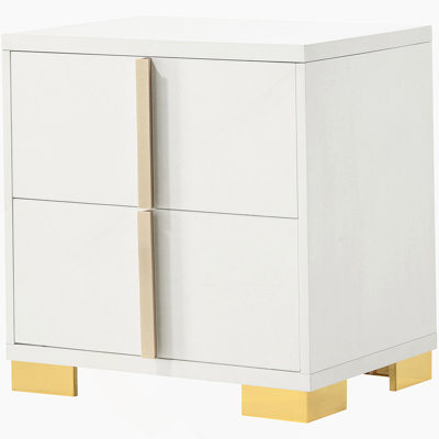 White 2-Drawer Nightstand