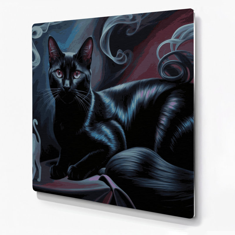 Cats Bombay, art mural en métal gris, H 8 po x l 8 po
