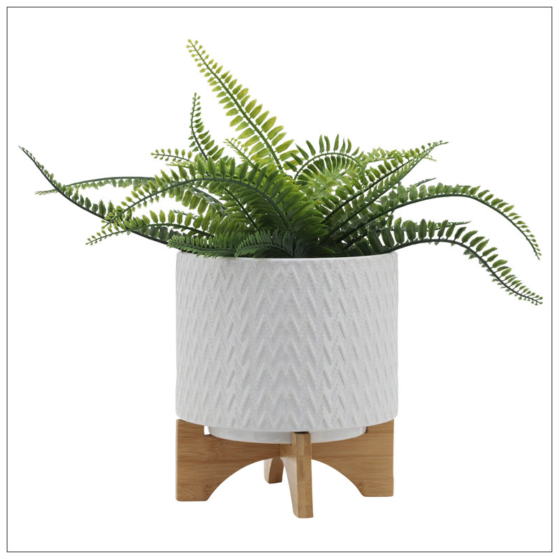 PLATEAU DE CHEVRONS AVEC SUPPORT, BLANC, H 10 po x l 8 po x P 8 po